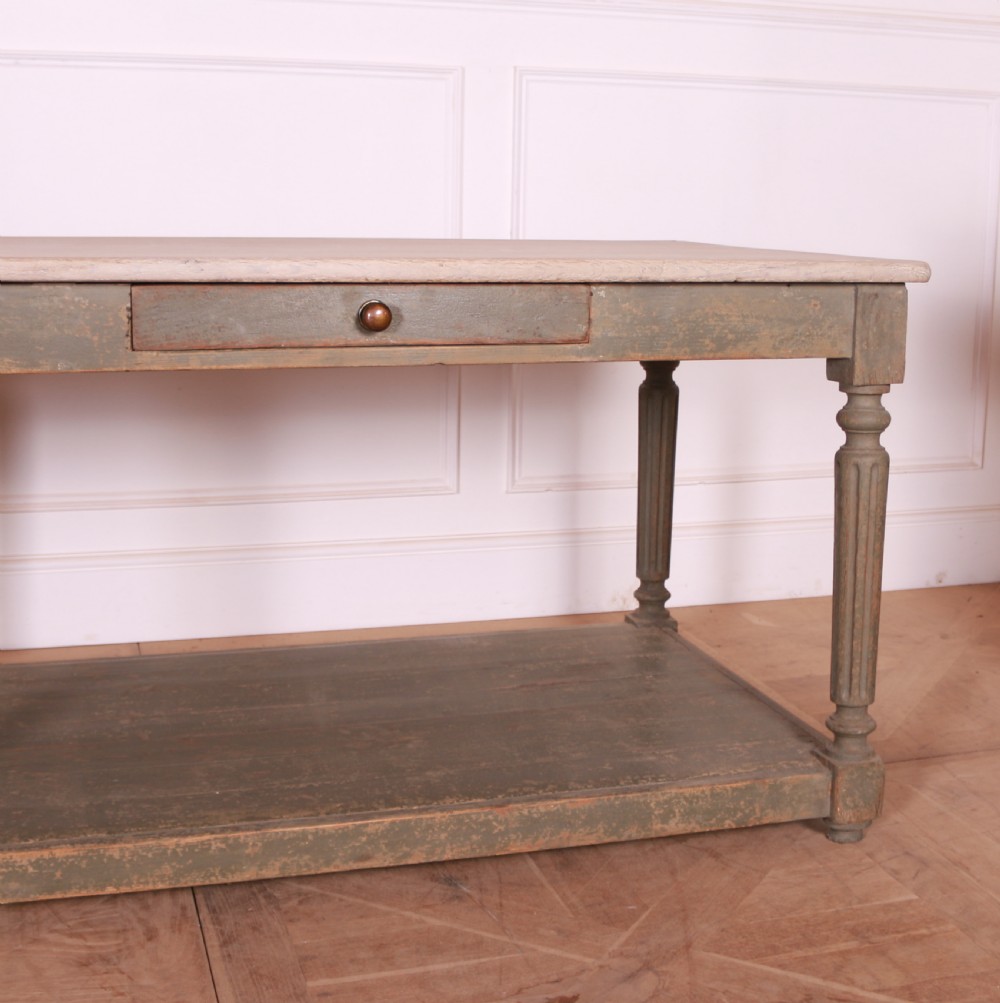 French Painted Drapers Table View II