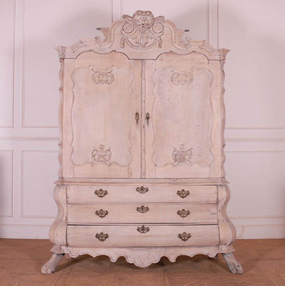 Dutch Bleached Oak Linen Cupboard