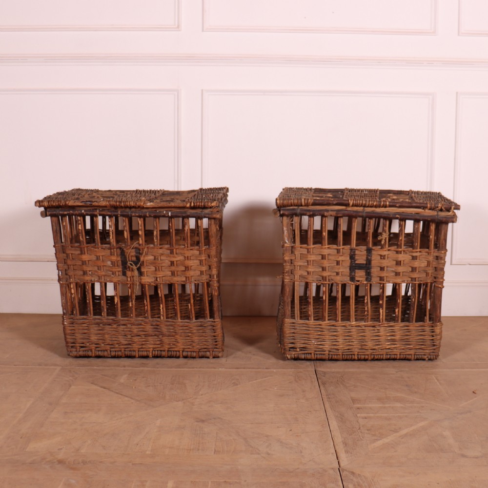 Pair of French Wicker Baskets View V