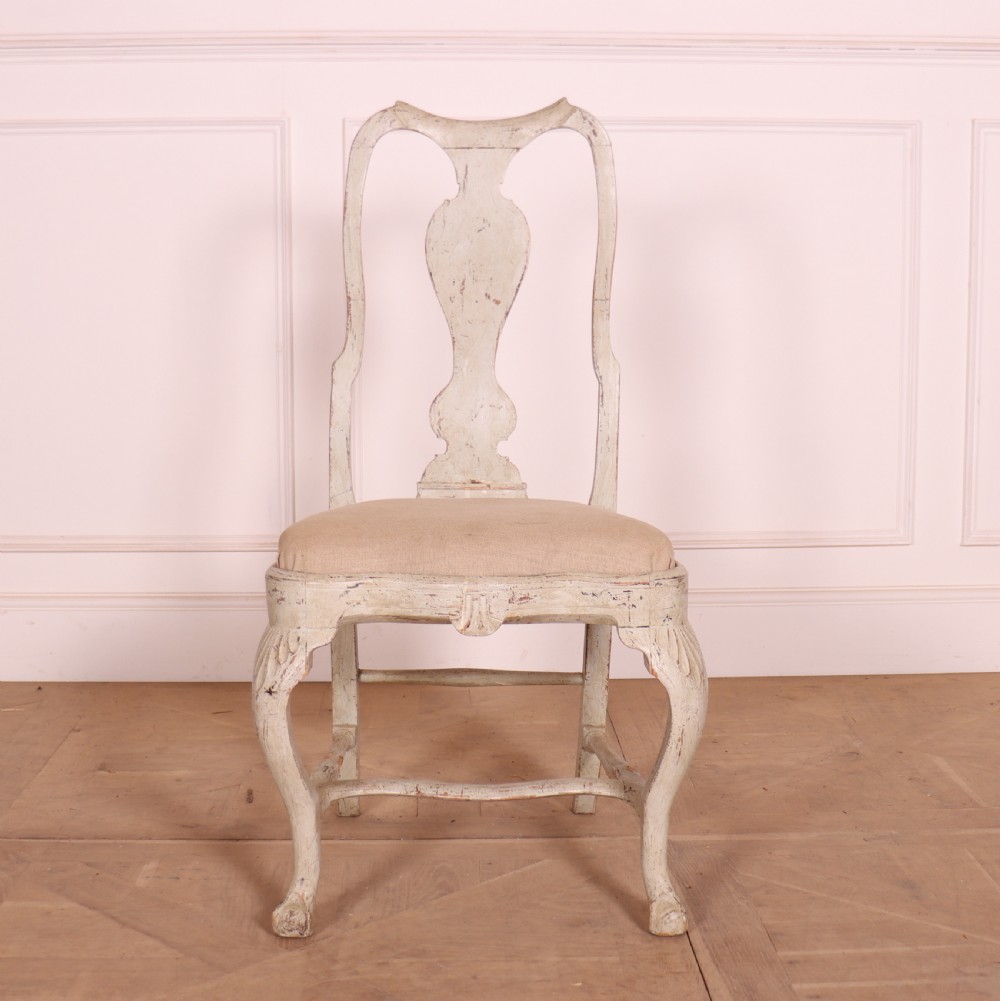 Set of 8 Swedish Gustavian Period Dining Chairs View V