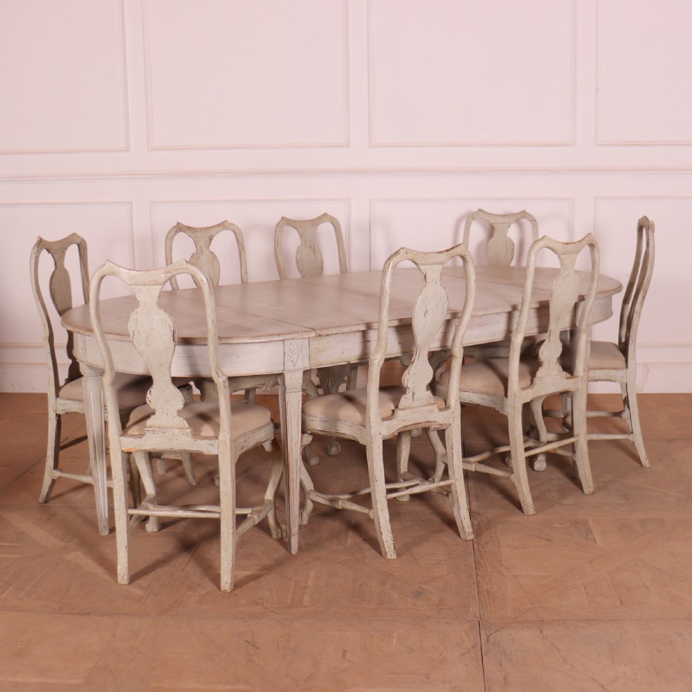 Set of 8 Swedish Gustavian Period Dining Chairs View VII