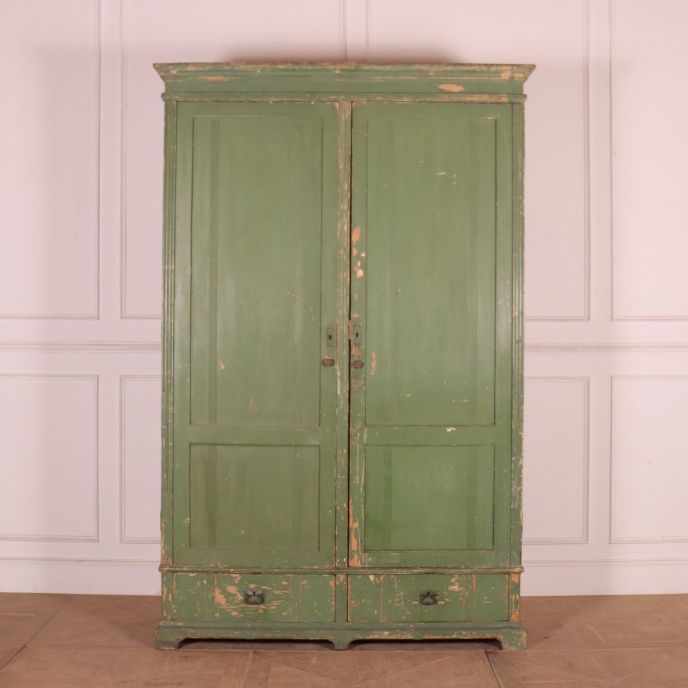 English Original Painted Linen Cupboard