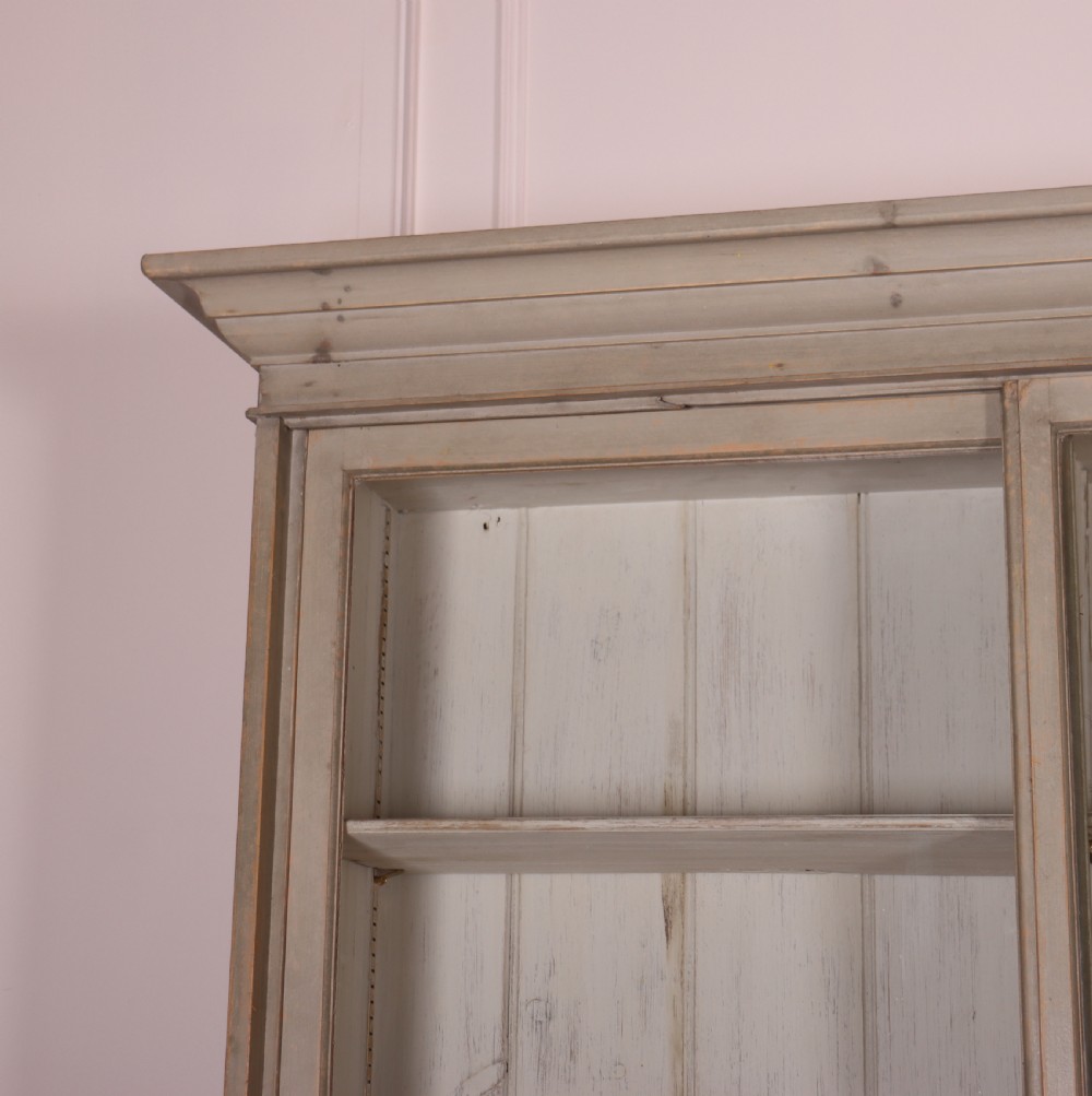 English Painted Glazed Bookcase View II
