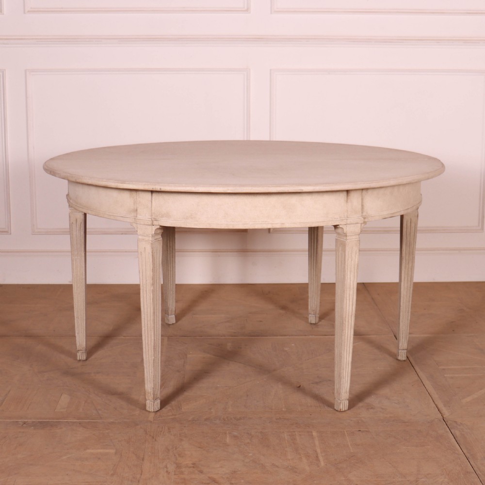 Exceptional Early 20th C Swedish Gustavian Style Dining Room Table and Chairs View V