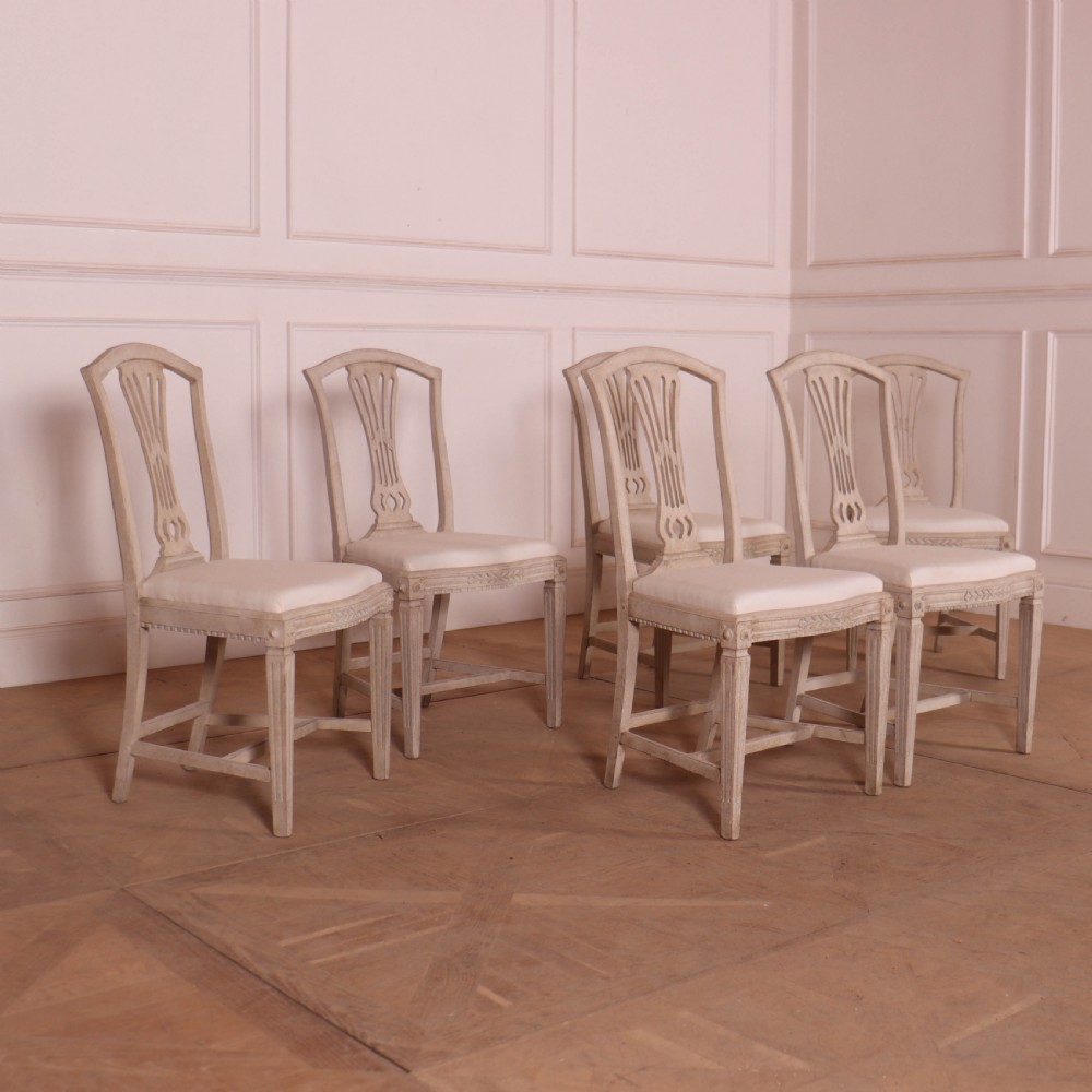 Exceptional Early 20th C Swedish Gustavian Style Dining Room Table and Chairs View XVII