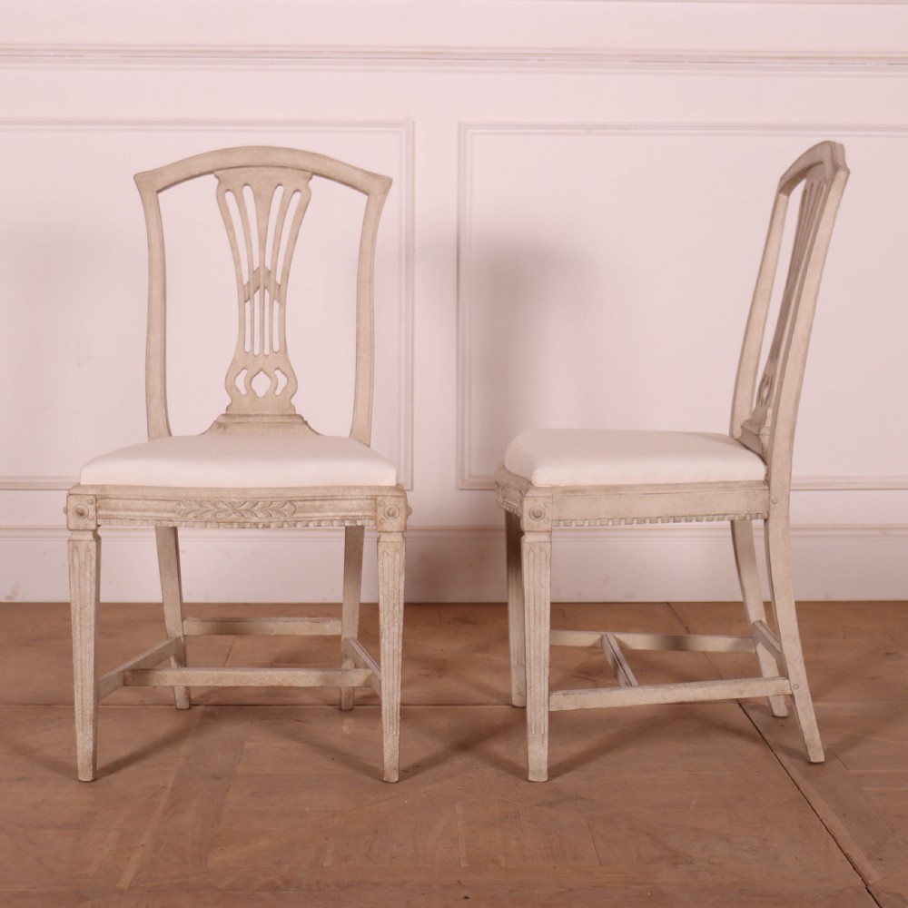 Exceptional Early 20th C Swedish Gustavian Style Dining Room Table and Chairs View XVIII