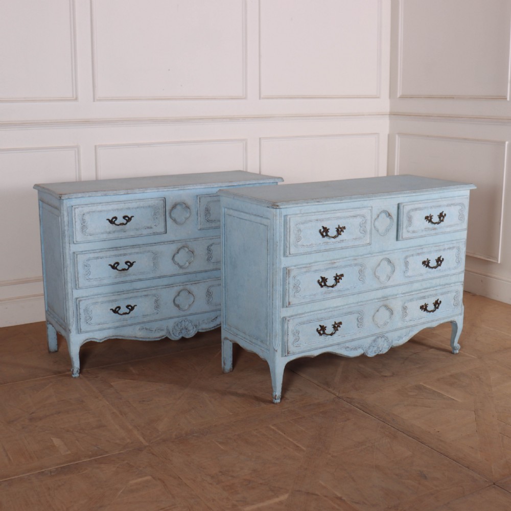 Pair of French Painted Commodes View II
