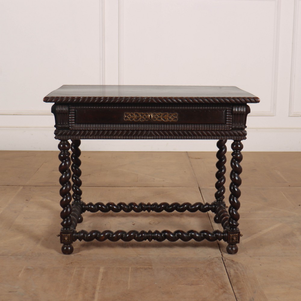 Portuguese Chestnut Lamp Table View VI