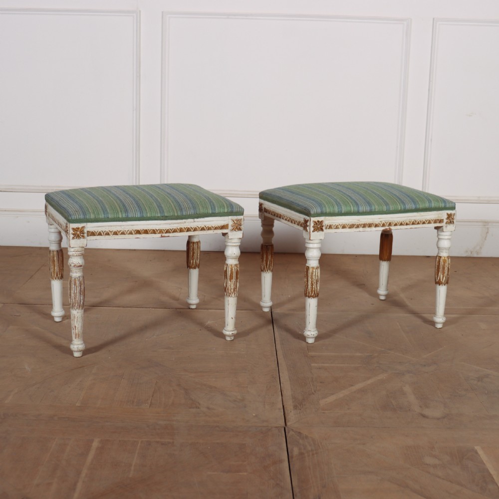 Pair of Painted Swedish Stools