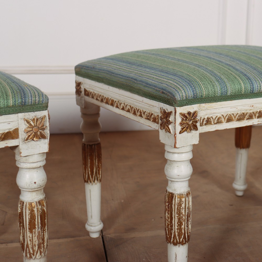 Pair of Painted Swedish Stools View II