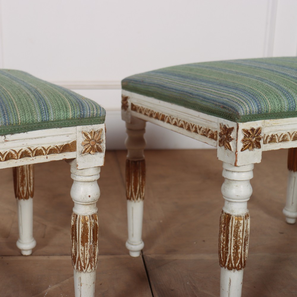 Pair of Painted Swedish Stools View III