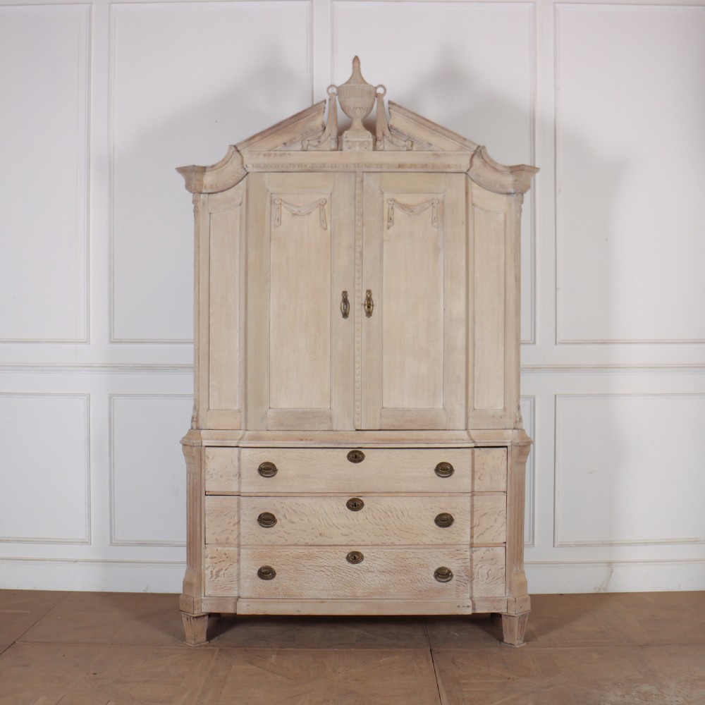 Dutch Bleached Oak Linen Cupboard
