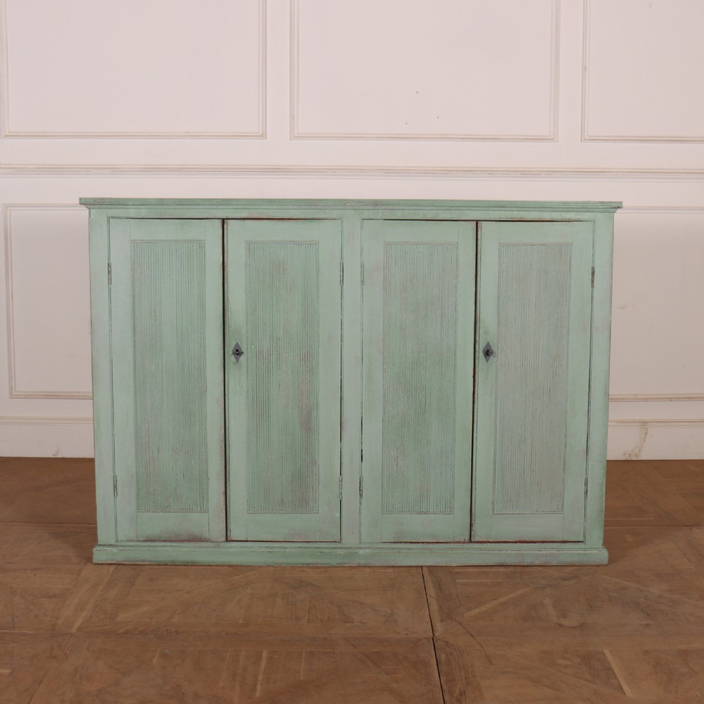 English Painted Linen Cupboard 