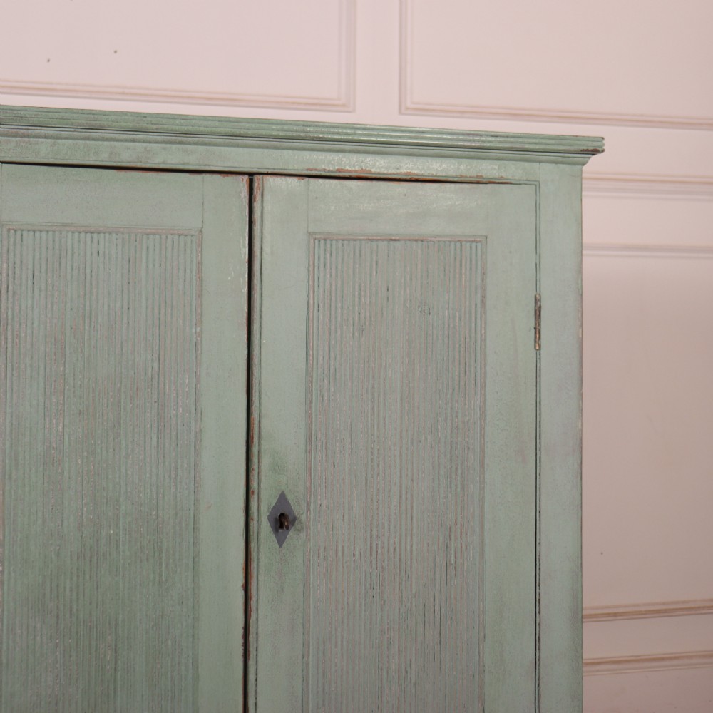 English Painted Linen Cupboard  View III