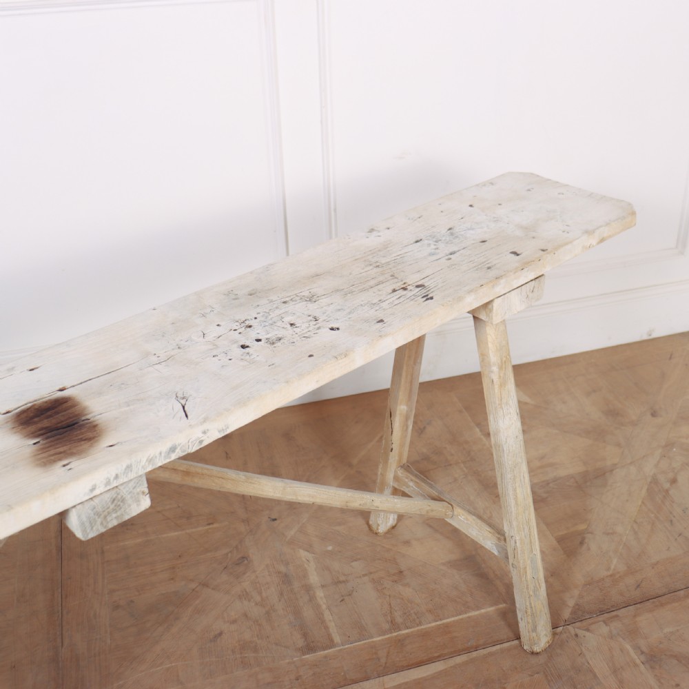 French Oak and Poplar Trestle Table View V