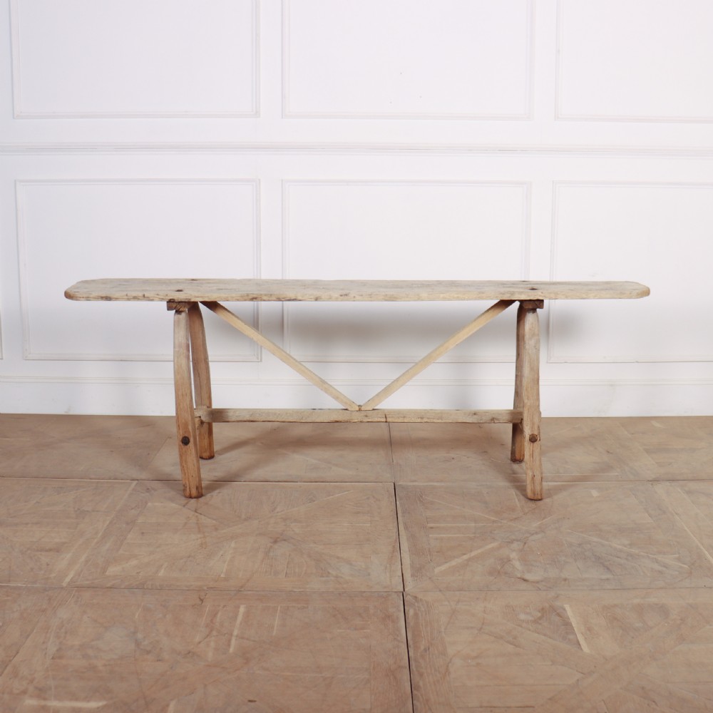 French Bleached and Scrubbed Trestle Table View IV
