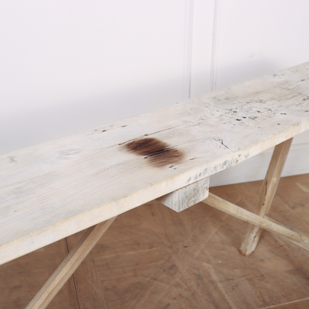 French Oak and Poplar Trestle Table View III
