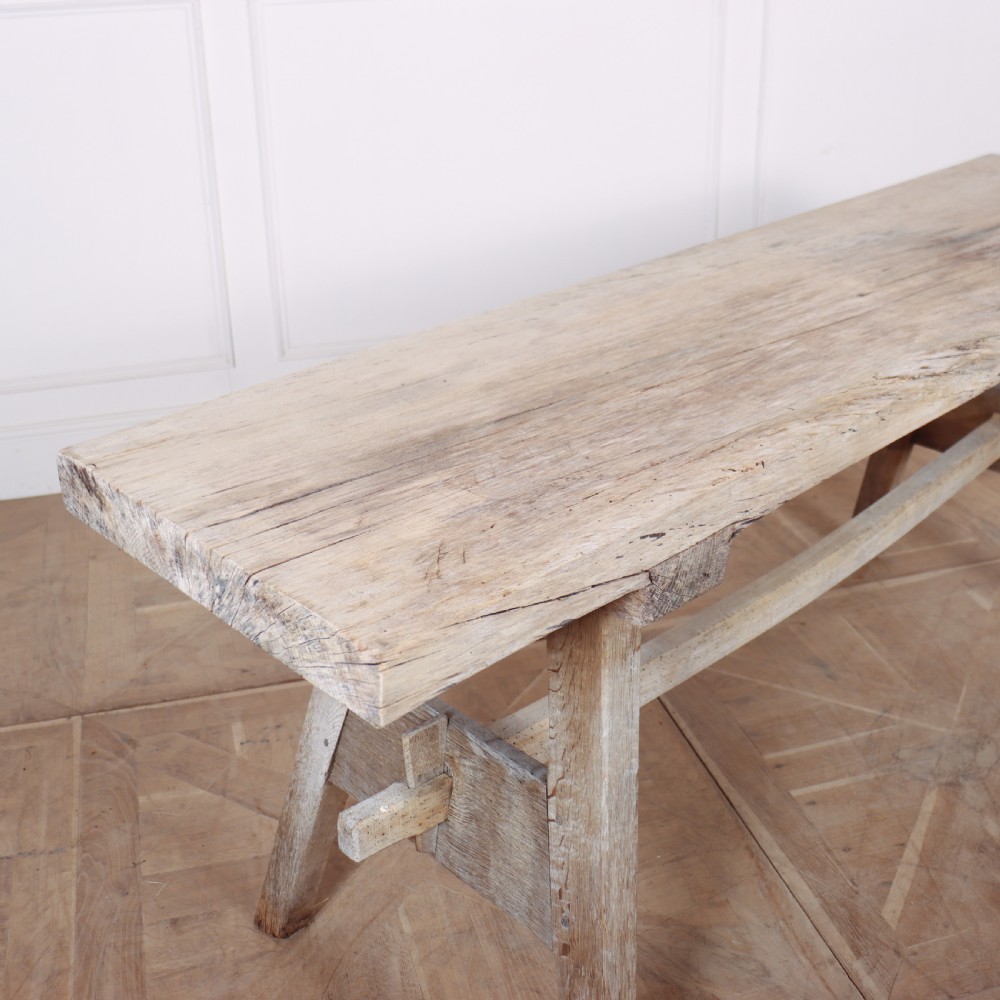 French Bleached Oak Trestle Table View IV
