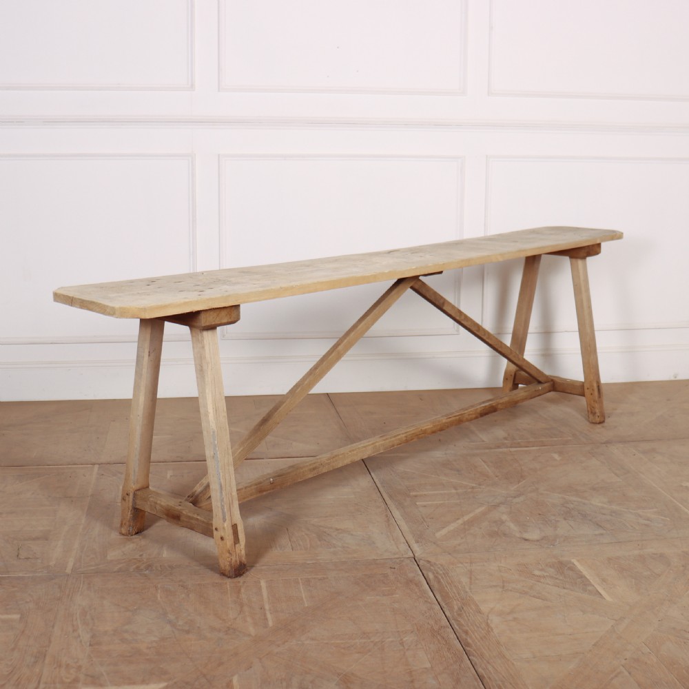 French Bleached Oak Trestle Table
