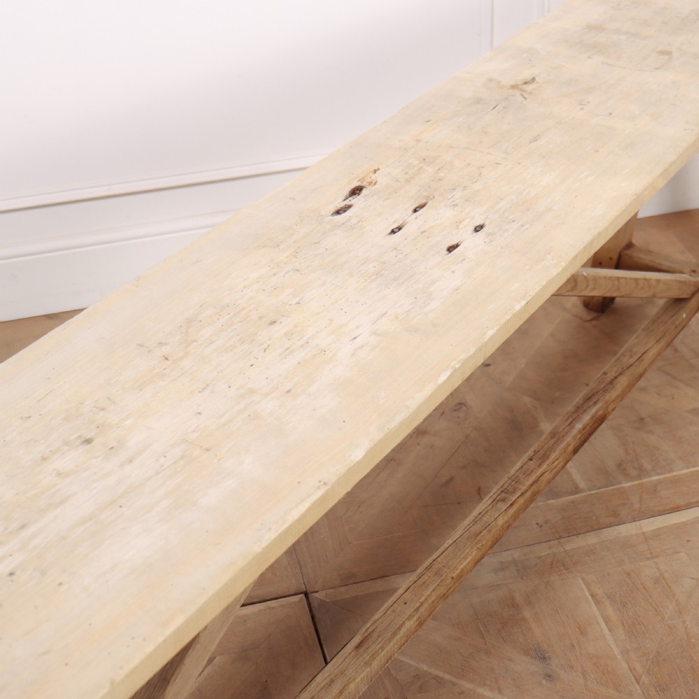 French Bleached Oak Trestle Table View IV