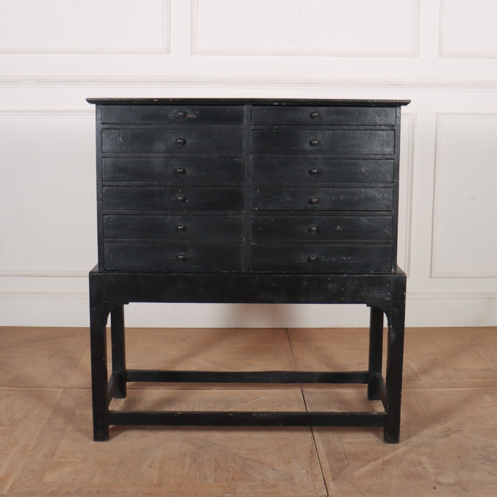 English Painted Chest of Drawers on Stand