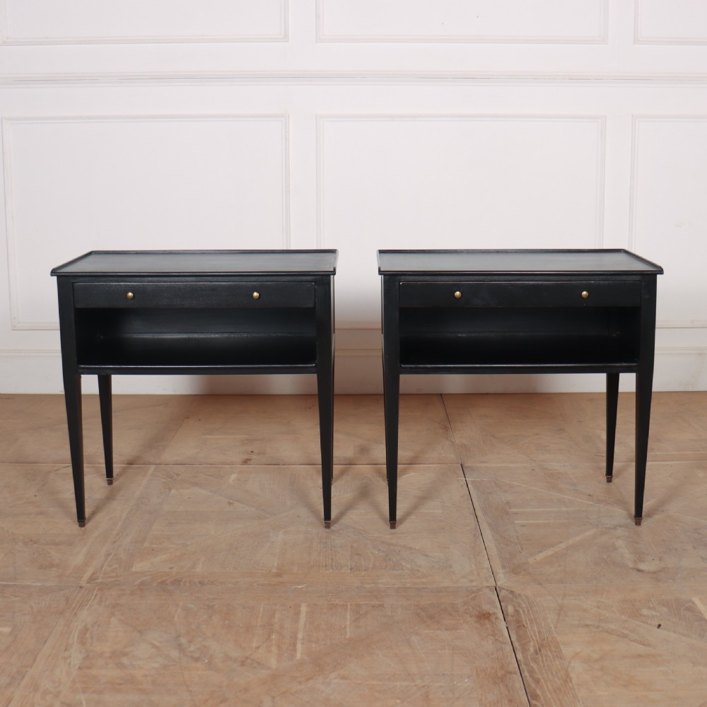 Pair of French Painted Bedside Tables