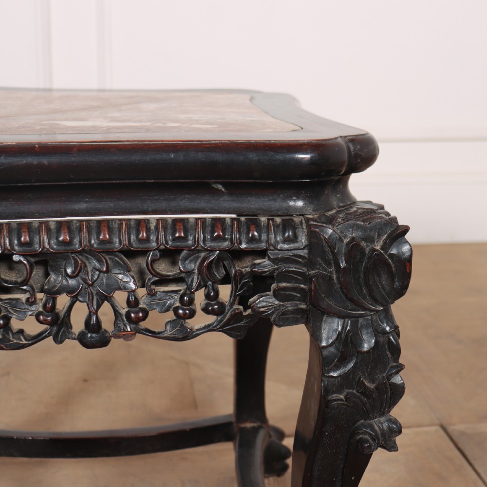 Chinese Carved Side Table View V