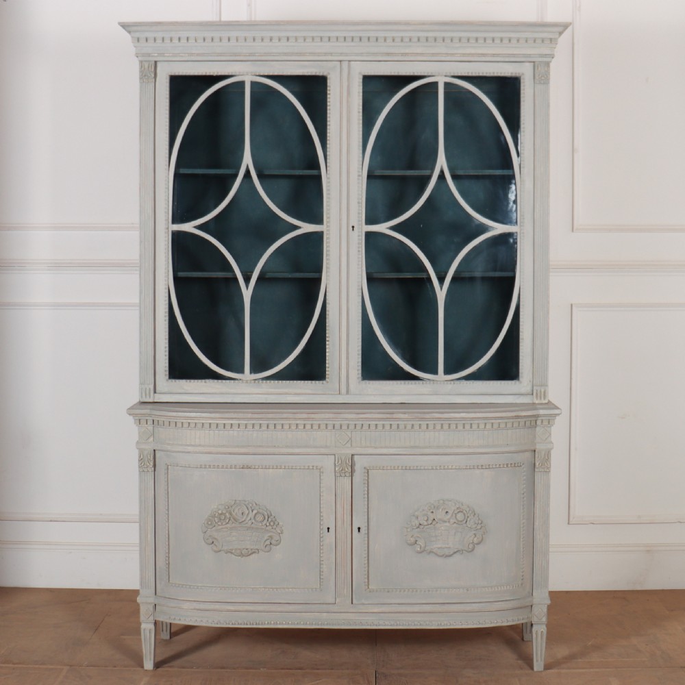 Swedish Painted Oak Vitrine