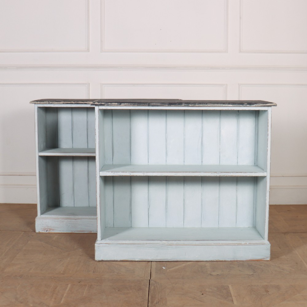 Pair of Painted Open Bookcases