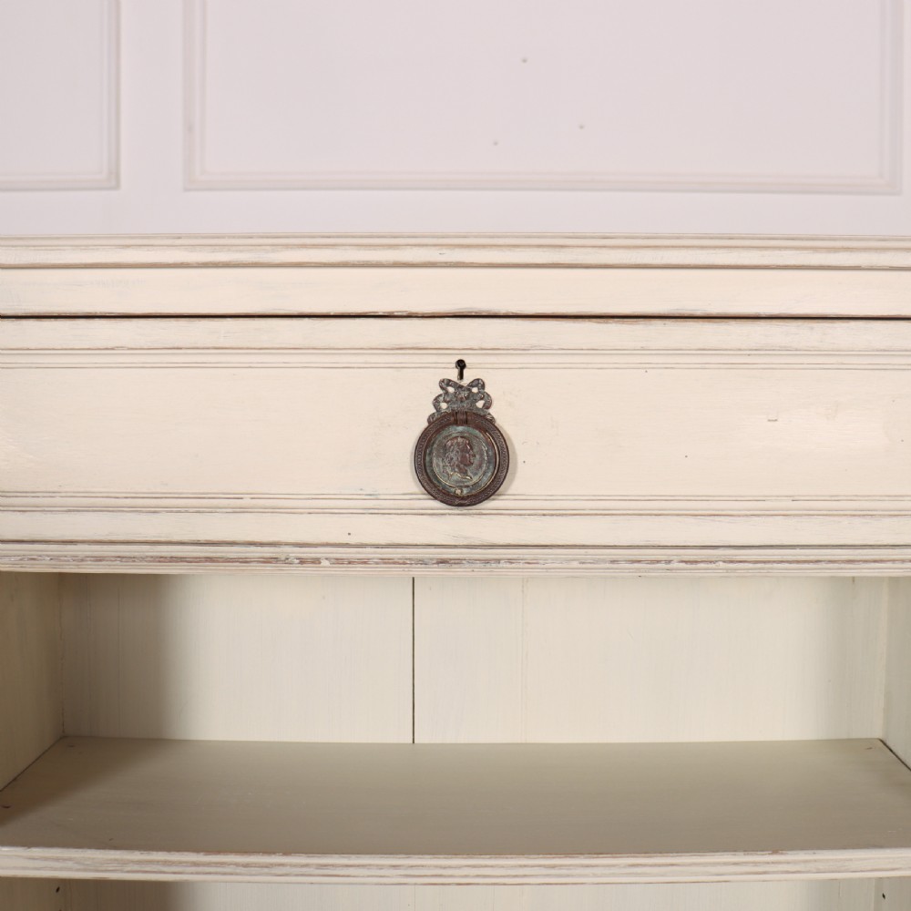 English Painted Breakfront Bookcase View III
