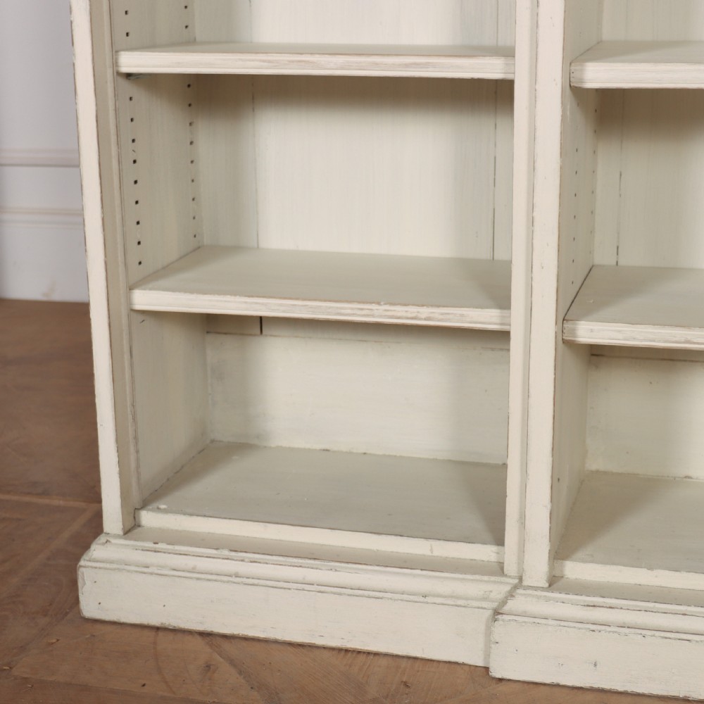 English Painted Breakfront Bookcase View V