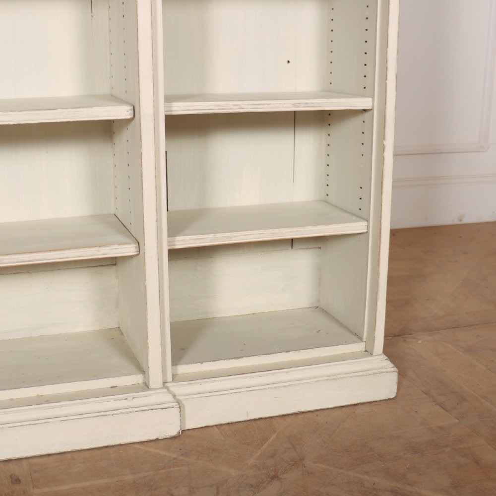 English Painted Breakfront Bookcase View VI