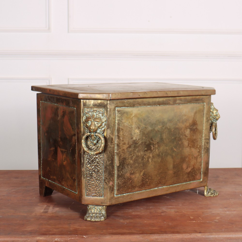 19th Century Brass Coal Bin