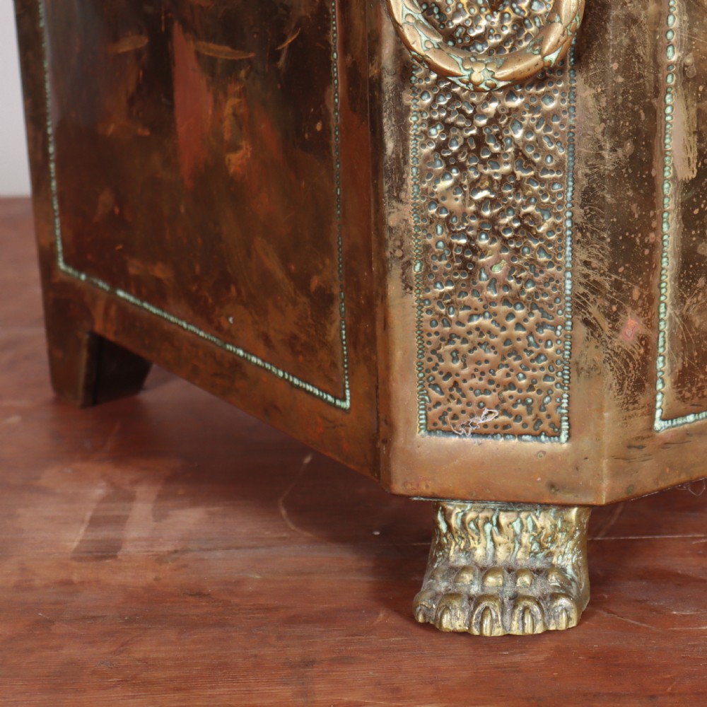 19th Century Brass Coal Bin View II