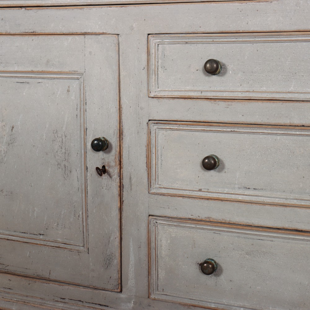 English Painted Oak Dresser Base View V