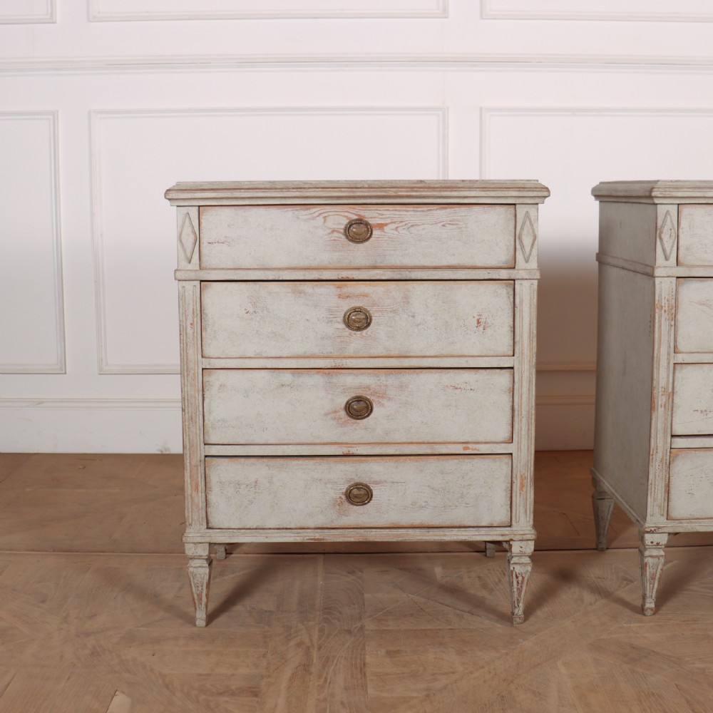 Pair of Swedish Painted Commodes View II