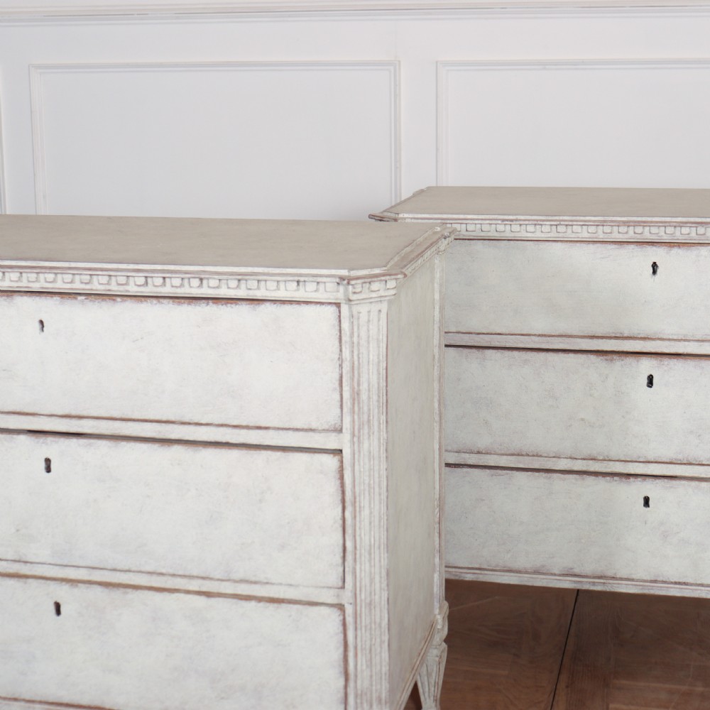 Pair of Swedish Painted Commodes View II