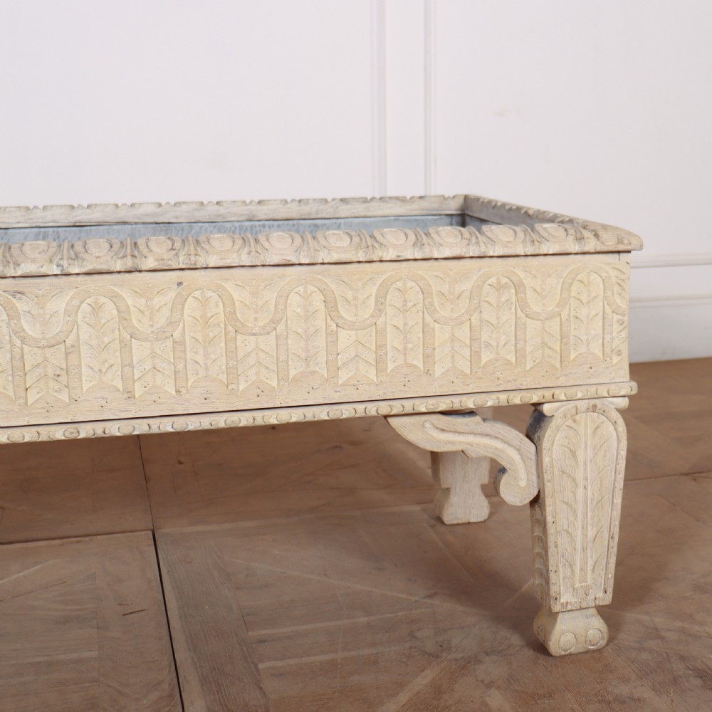 Carved and Bleached Oak Planter View IV