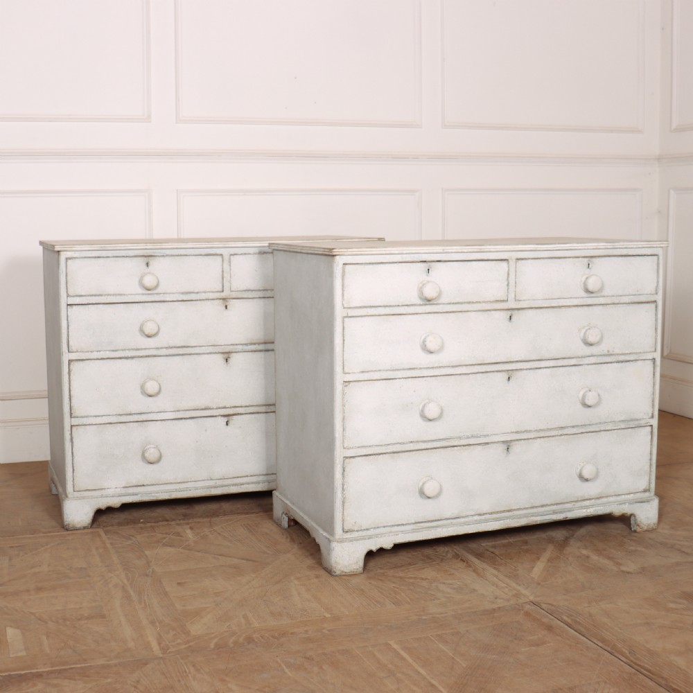 Pair of English Painted Chest of Drawers View II