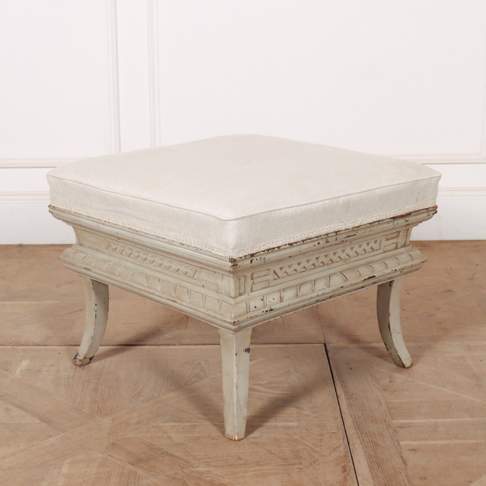 French Painted Upholstered Stool