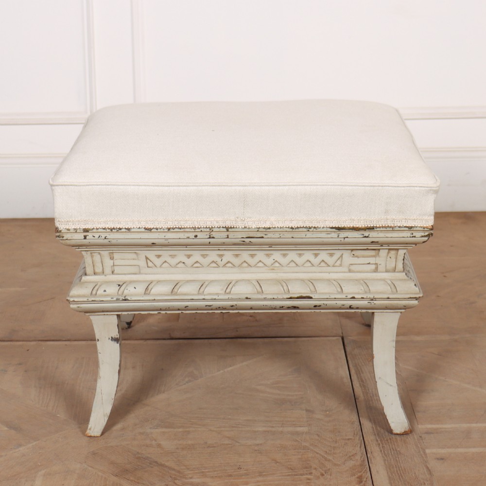French Painted Upholstered Stool View III