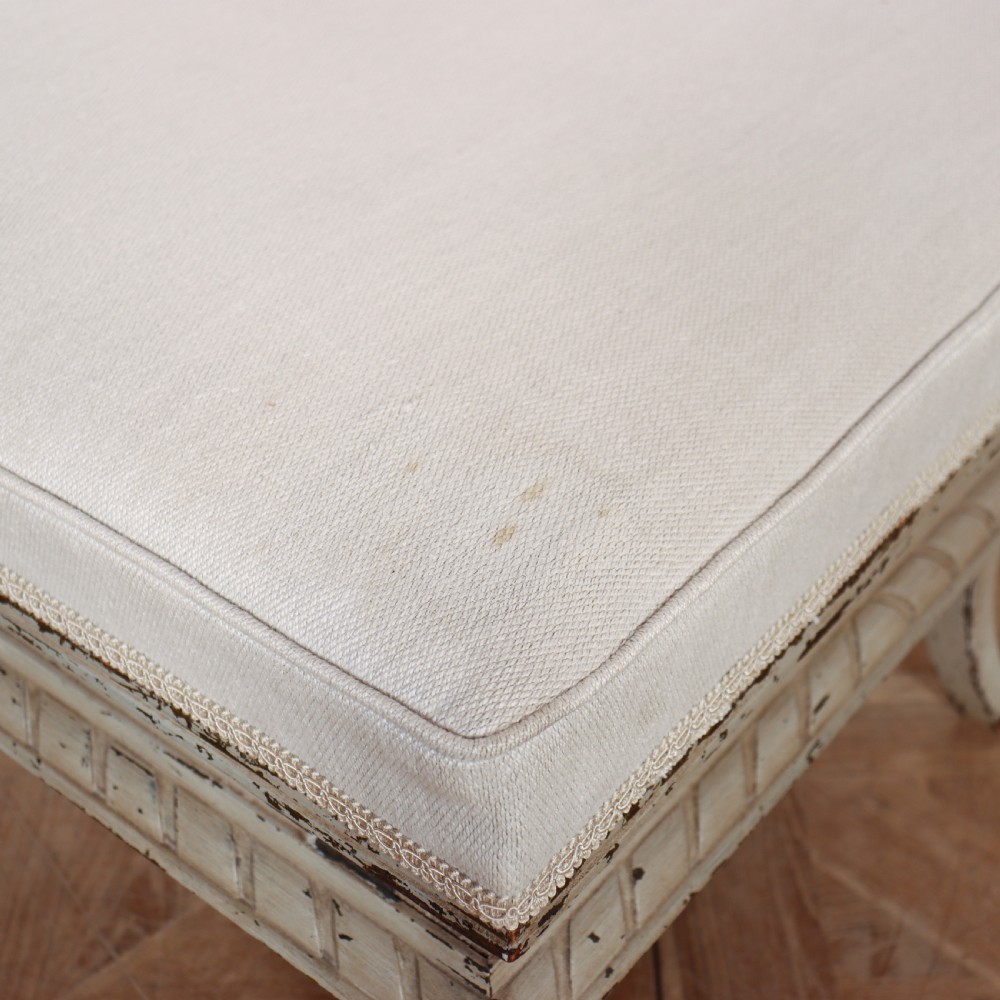 French Painted Upholstered Stool View V