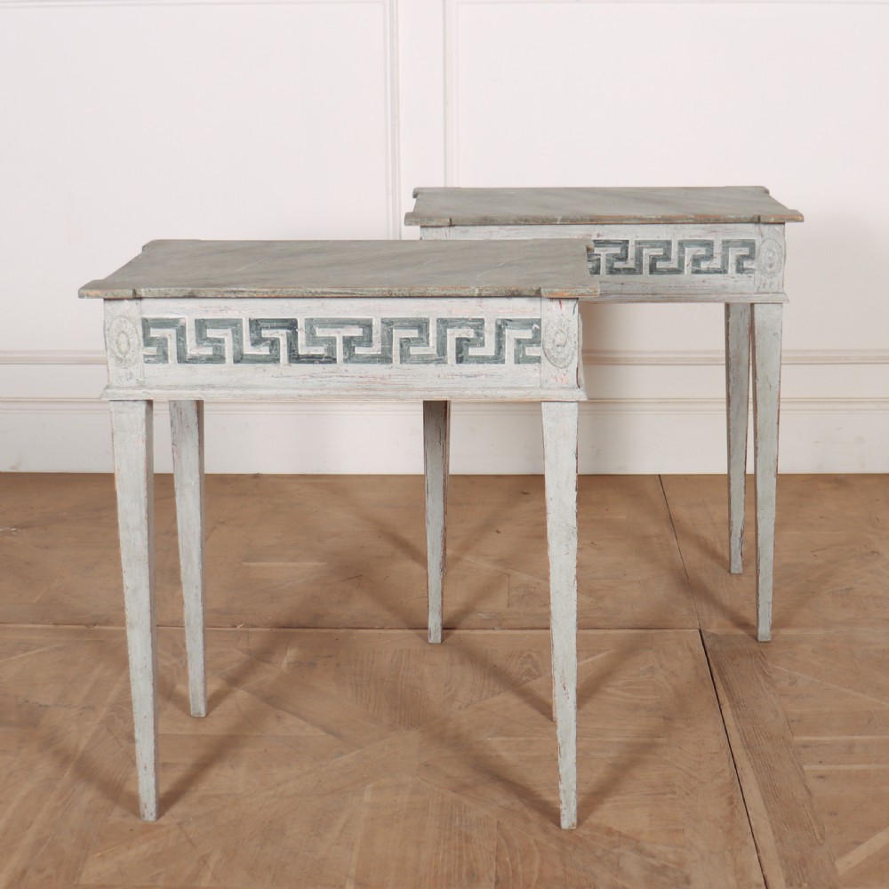 Pair of Swedish Painted Side Tables View II
