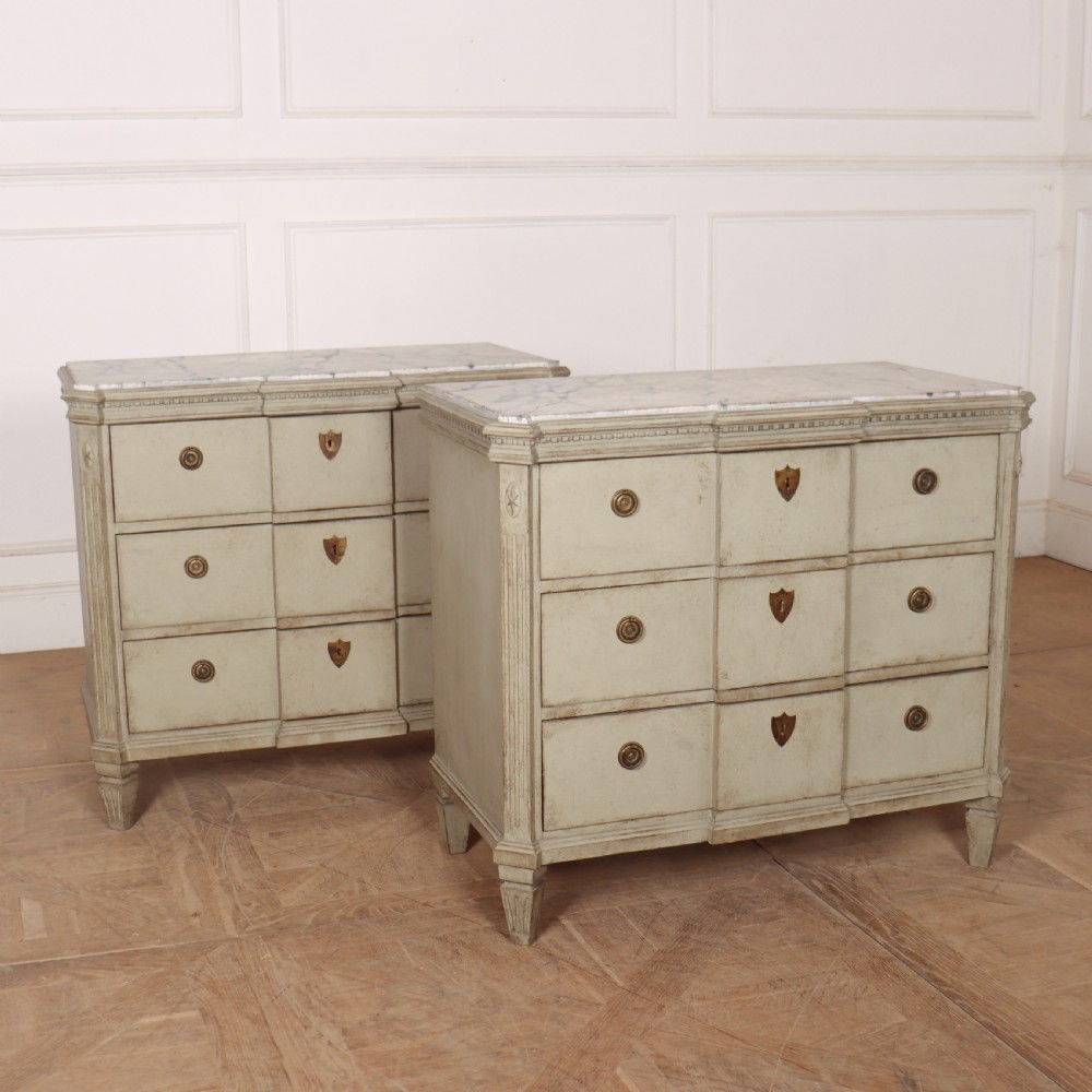 Pair of Swedish Breakfront Commodes View II