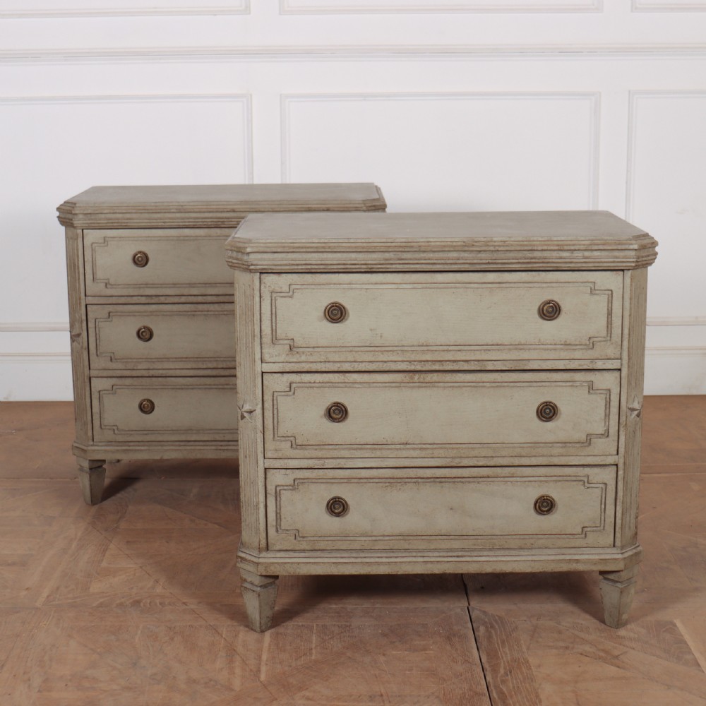 Pair of Swedish Painted Commodes