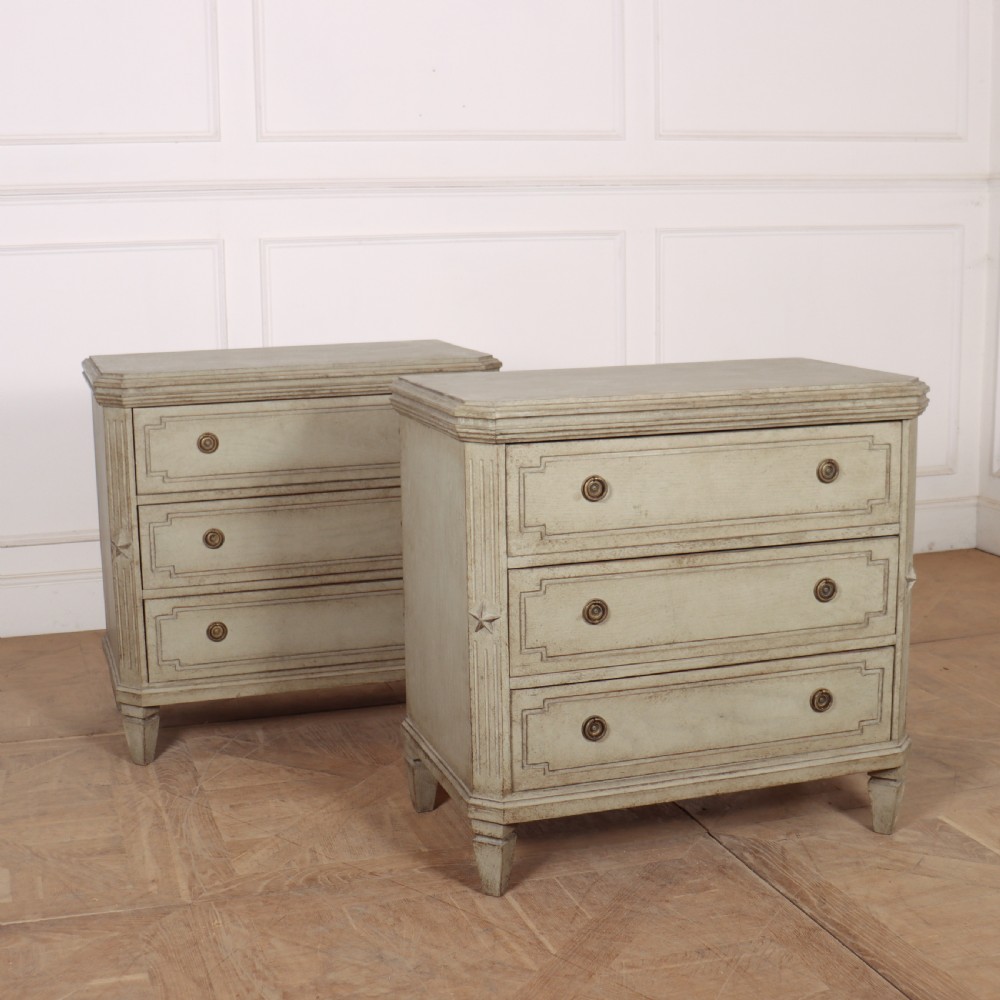 Pair of Swedish Painted Commodes View II