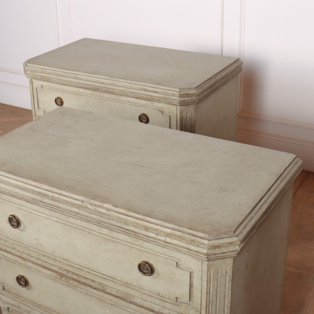 Pair of Swedish Painted Commodes View X