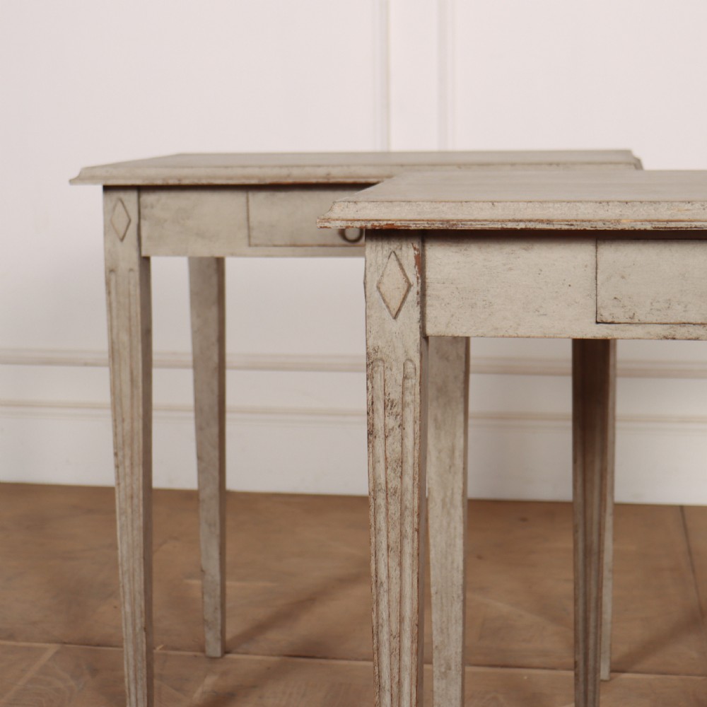 Pair of Swedish Painted Lamp Tables View II