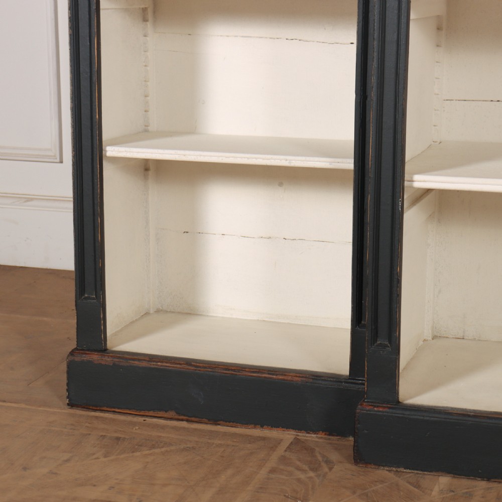 English Painted Breakfront Bookcase View III