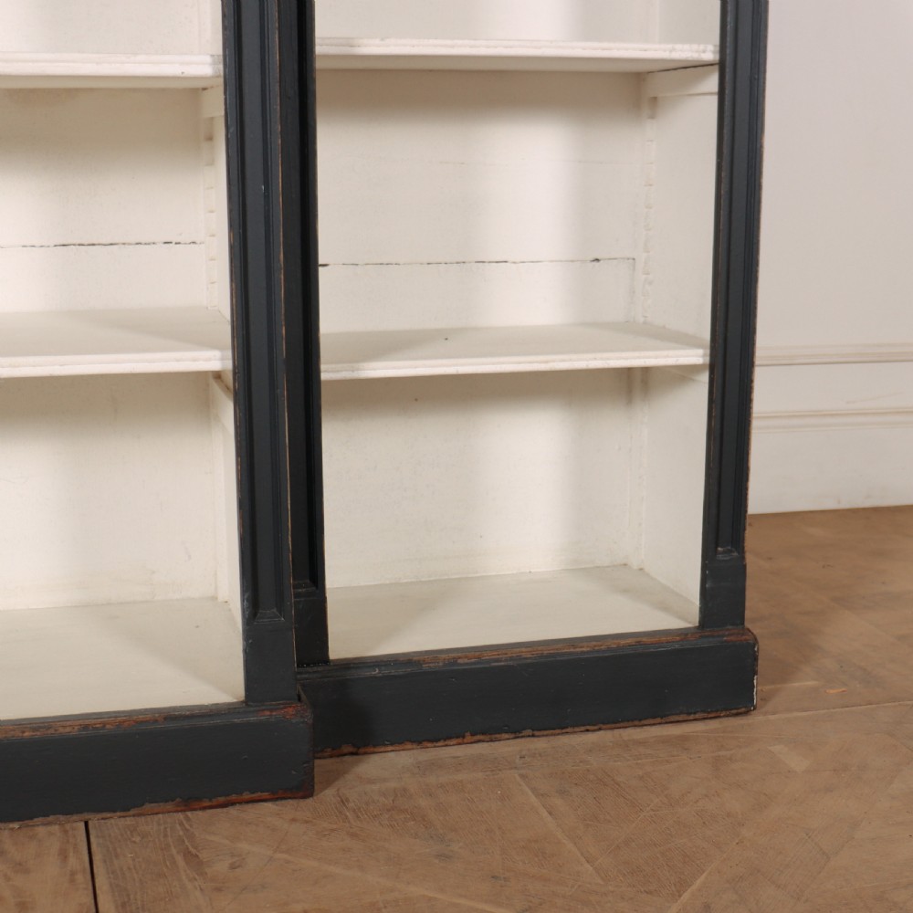 English Painted Breakfront Bookcase View IV